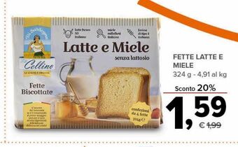 Todis Fette latte e miele 324 g offerta