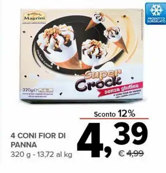 Todis 4 coni fior di panna 320 g offerta