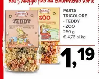 Pasta tricolore teddy / zoo 250 g