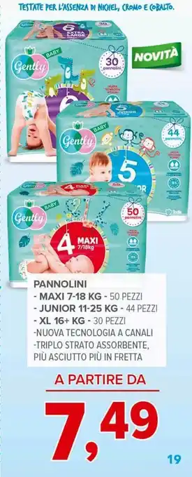 Todis Pannolini maxi 7-18 kg / junior 11-25 kg / xl 16+ kg offerta
