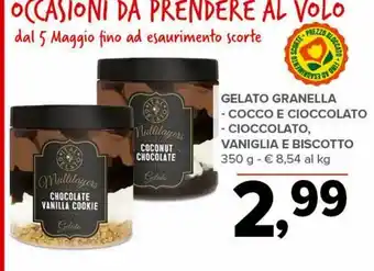 Todis Gelato granella cocco e cioccolato / cioccolato, vaniglia e biscotto 350 g offerta