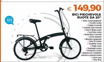 Todis Bici pieghevole ruote da 20'' offerta