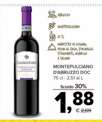 Todis Montepulciano d'abruzzo doc 75 cl offerta