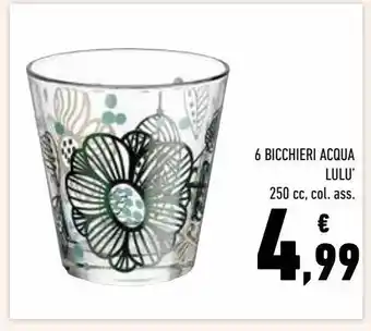 Conad 6 bicchieri acqua lulù offerta