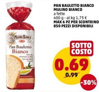 PENNY Pan Bauletto Bianco Mulino Bianco A Fette 400 g offerta