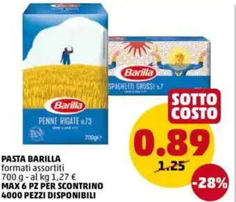 PENNY Pasta Barilla Formati Assortiti 700 g offerta