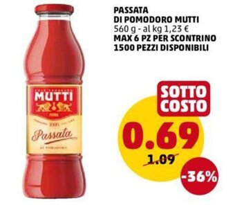PENNY Mutti Passata Di Pomodoro 560 g offerta