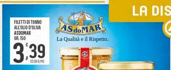 Eurospar Filetti di tonno in olio di oliva às do mar gr 150 offerta