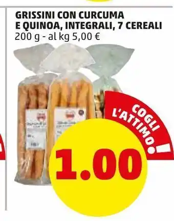 PENNY Grissini con curcuma e quinoa, integrali, 7 cereali offerta