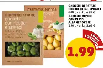 Gnocchi di patate con ricotta e spinaci gnocchi ripieni con pesto alla genovese