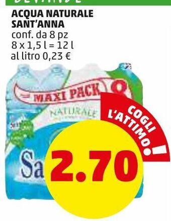 PENNY Acqua naturale sant'anna offerta