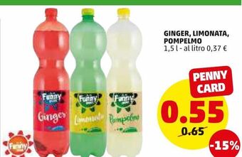 PENNY Ginger, limonata, pompelmo offerta