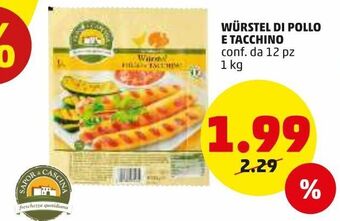 PENNY Wurstel di pollo e tacchino offerta