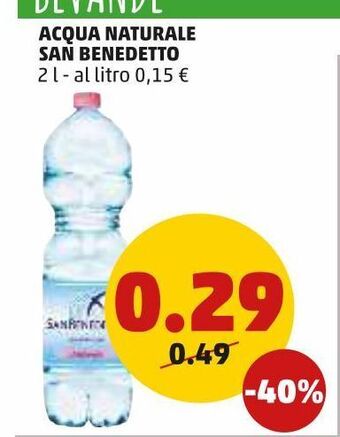 PENNY Acqua naturale san benedetto offerta