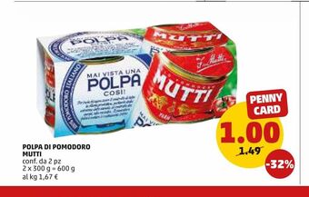 PENNY Polpa di pomodoro mutti offerta