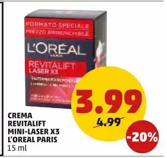 PENNY Crema revitalift laser x3 l'oreal paris offerta