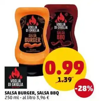 PENNY Salsa Burger, Salsa BBQ 250 ml offerta
