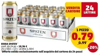 PENNY Spaten Birra 24x50 cl offerta