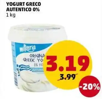 PENNY Yogurt Greco Autentico 0% 1 kg offerta