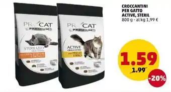 PENNY Procat Croccantini per Gatto Active, Steril 800 g offerta