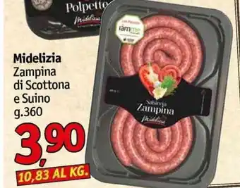 Famila Superstore Midelizia Zampina di Scottona e Suino g. 360 offerta