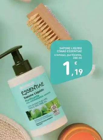 Sapone liquido conad essentiae cremoso, purificante 300 ml