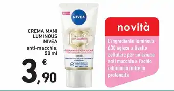 Spazio Conad Crema per le mani nivea luminous anti-macchie 50 ml offerta