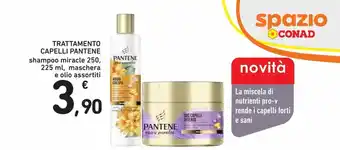 Spazio Conad Trattamento capelli pantene shampoo miracle 250/225ml, maschera e olio assortiti offerta