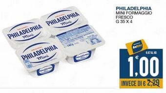 SeBón Supermercati Philadelphia mini formaggio fresco g 35 x 4 offerta