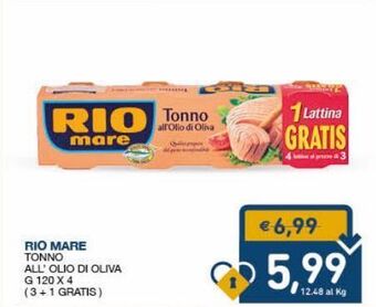 SeBón Supermercati Rio mare tonno all'olio di oliva offerta