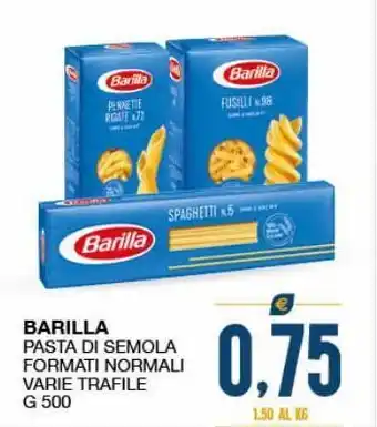 SeBón Supermercati Barilla pasta di semola formati normali varie trafile offerta