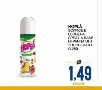 SeBón Supermercati Hoplà soffice e leggera spray a base di panna uht zuccherato offerta