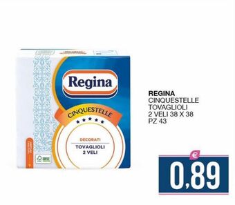 SeBón Supermercati Regina cinquestelle tovaglioli 2 veli 38 x 38 offerta