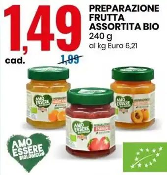 Eurospin Amo Essere Biologico Preparazione Frutta Assortita Bio 240 g offerta