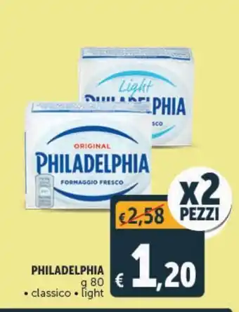 Deco Supermercati Philadelphia classico, light g 80 - 2 pezzi offerta