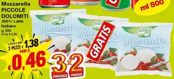 Prix Quality Mozzarella Piccole Dolomiti 100 g offerta