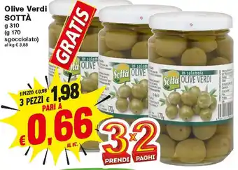 Prix Quality Olive Verdi Sottà 310 g offerta