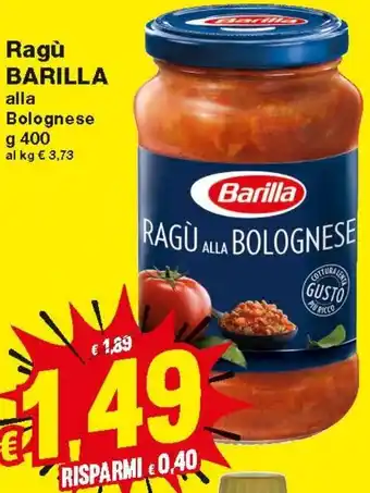 Prix Quality Ragù barilla 400 g offerta