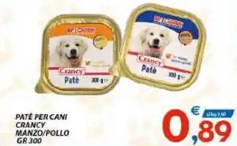 Vivo Supermercati Crancy Patè per Cani Manzo/Pollo gr 300 offerta