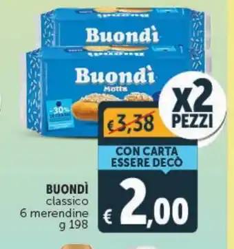 Deco Supermercati Buondì classico 6 merendine g 198 - 2 pezzi offerta