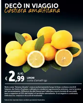 Deco Supermercati Limoni costa d'amalfi igp al kg offerta