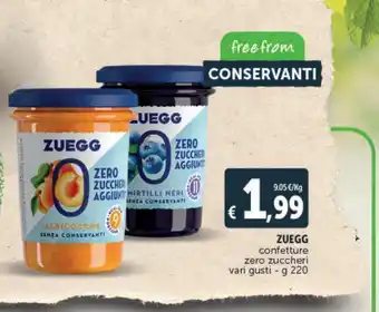 Deco Supermercati Confettura zuegg senza zucchero vari tipi 220g offerta