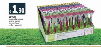 Deco Supermercati Coveri lampada solare segna passi forma fiore colori assortiti offerta