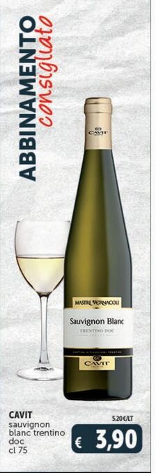 Cavit sauvignon blanc trentino doc cl 75