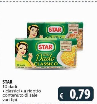 10 dadi star vari tipi classici, a ridotto contenuto di sale