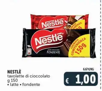 Deco Market Tavolette di cioccolato nestlé g 150 latte, fondente offerta