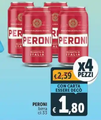 Deco Supermercati Peroni birra cl 33 - 4 pezzi offerta