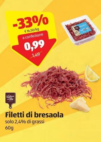 ALDI Filetti di bresaola offerta