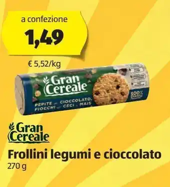 ALDI Frollini legumi e cioccolato offerta