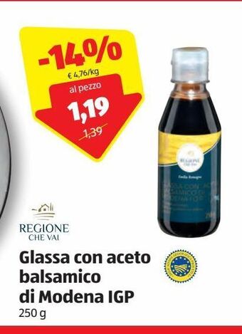 ALDI Glassa con aceto balsamico di modena igp offerta